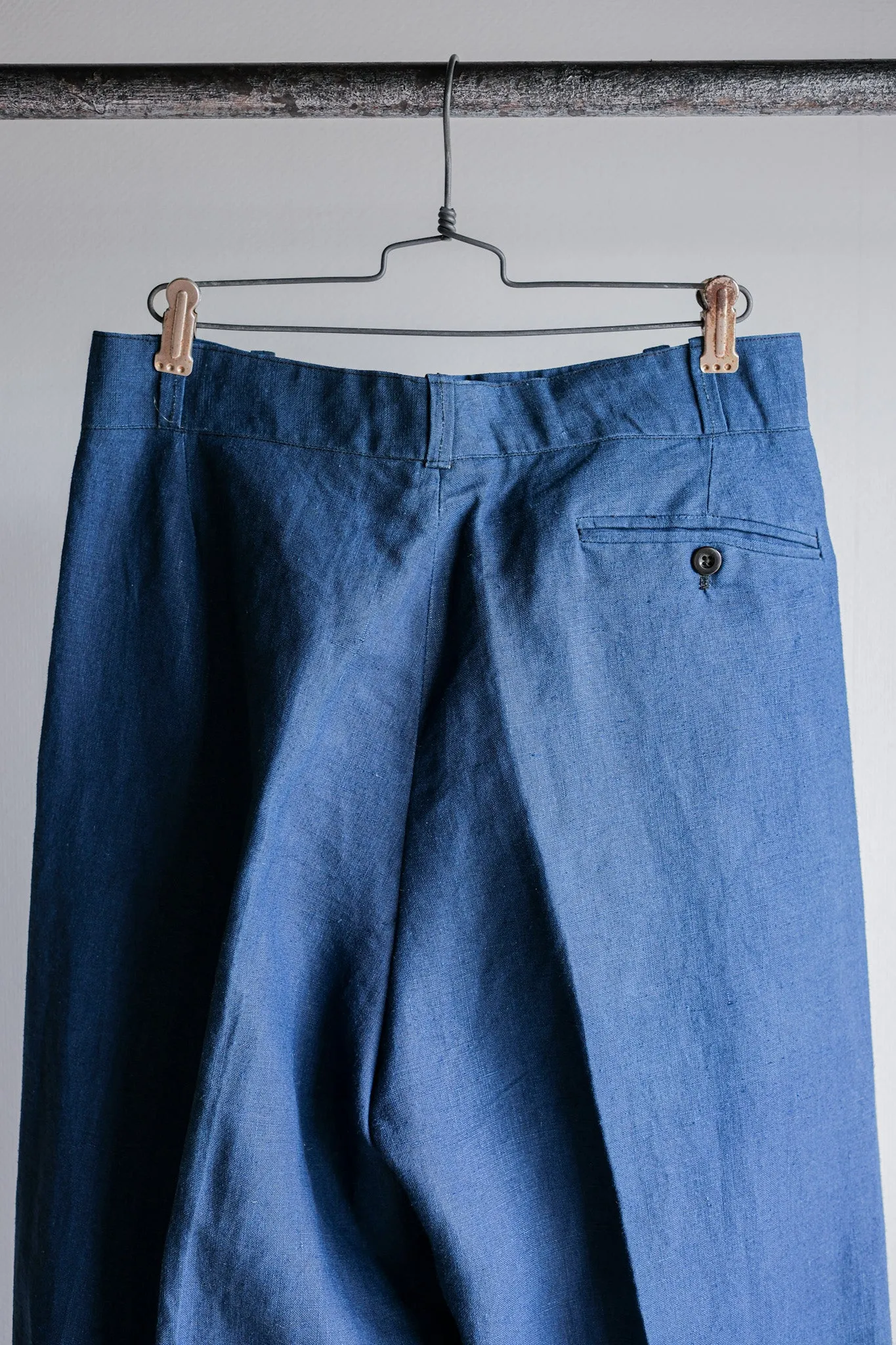[~ 40's] Navy français Indigo Linen Mécanique pantalon 