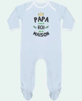 Body Pyjama Bébé Papa c'est le roi de la maison par tunetoo