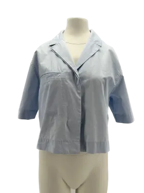 Chemise crop top oversize bleu Mana