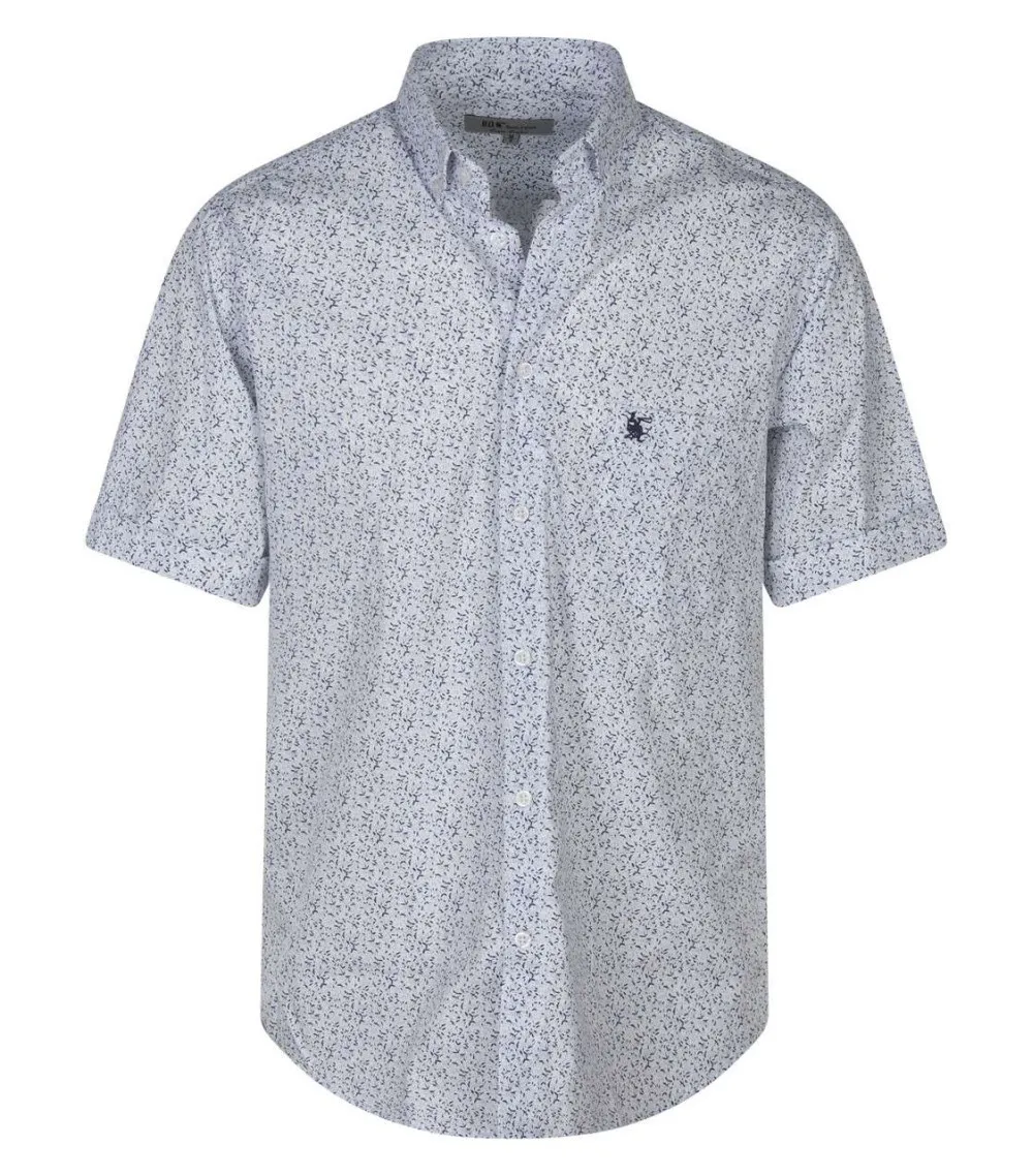 Chemise manches courtes Bande Originale en polyester blanche à petits pois