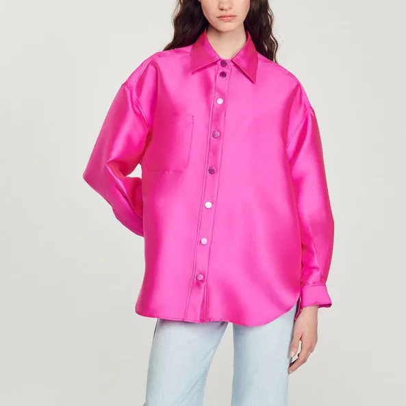 Chemise oversized satinée