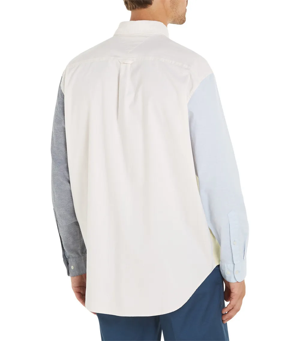 Chemise Tommy Hilfiger coton biologique avec manches longues et col américain jaune
