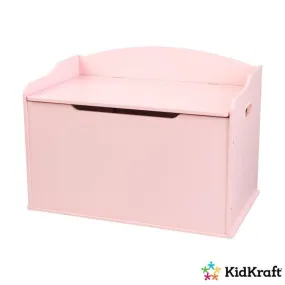 Coffre à jouets en bois pour enfants - KidKraft - Austin - Rose - Charnière de sécurité - Rangement rose - Kidkraft