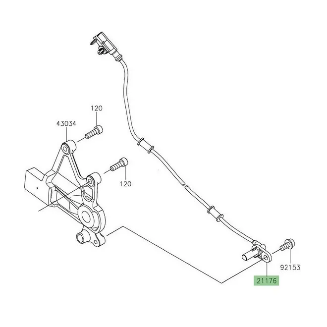 Câble ABS roue arrière Kawasaki Vulcan S ABS (2015 et +) | Moto Shop 35