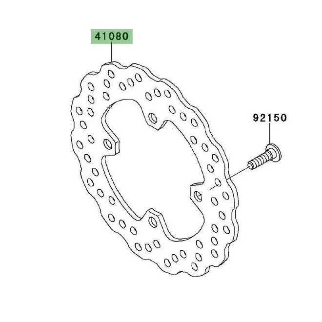 Disque de frein arrière d'origine Kawasaki 410800040 | Moto Shop 35