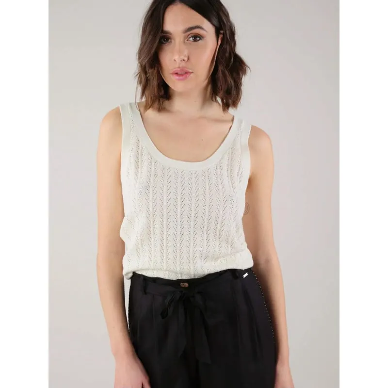 Débardeur en maille kishi blanc femme - Deeluxe | wimod