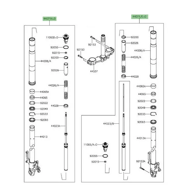 Fourche complète Kawasaki Z800 ABS (2013-2016) | Moto Shop 35