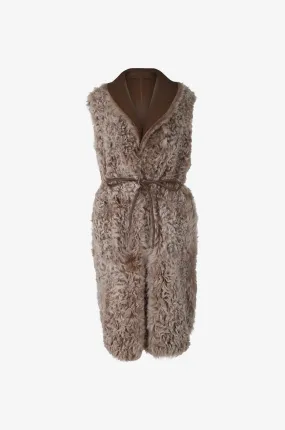 Gilet long réversible en peau lainée New Love