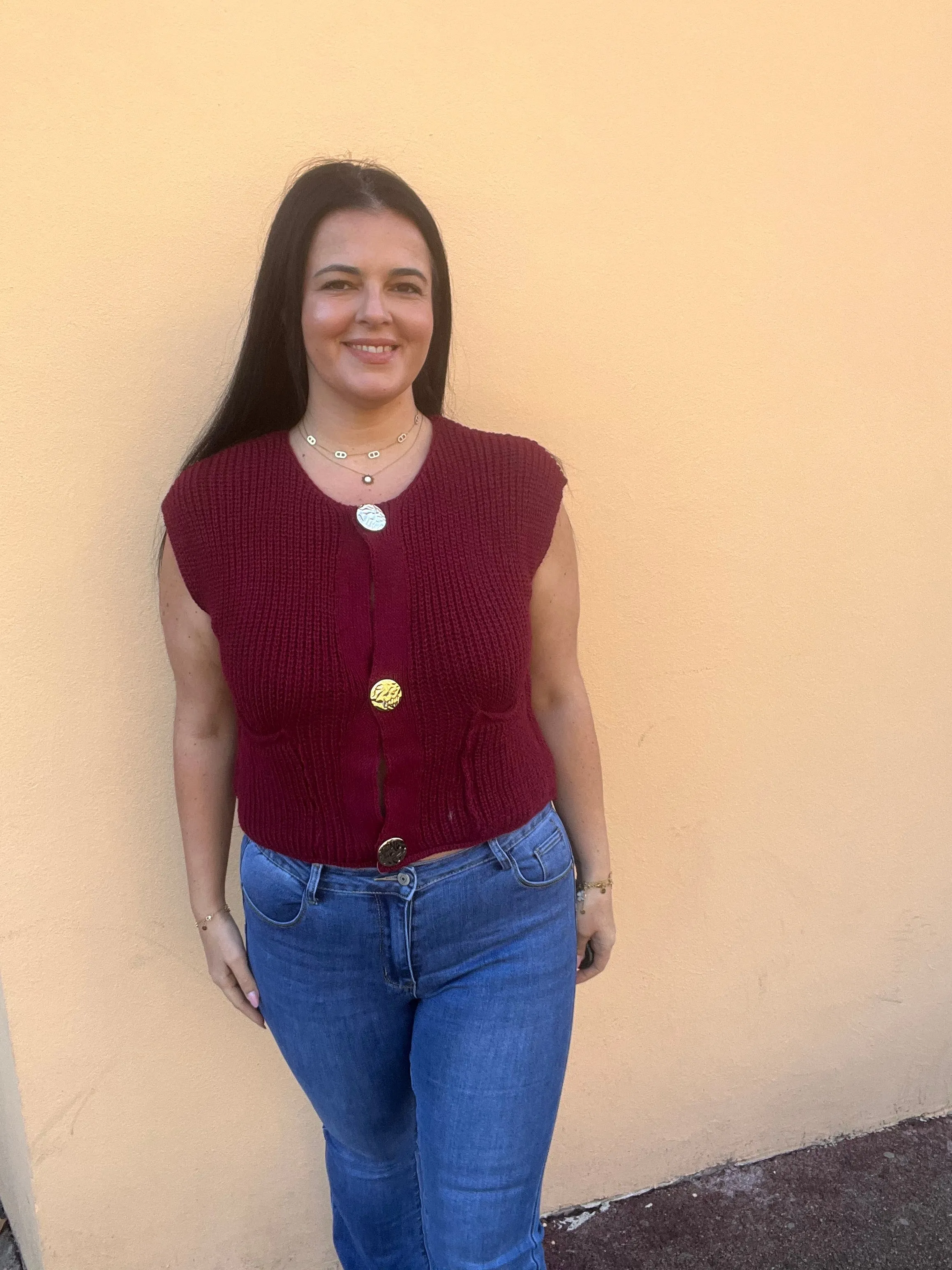 Gilet sans manche bordeaux