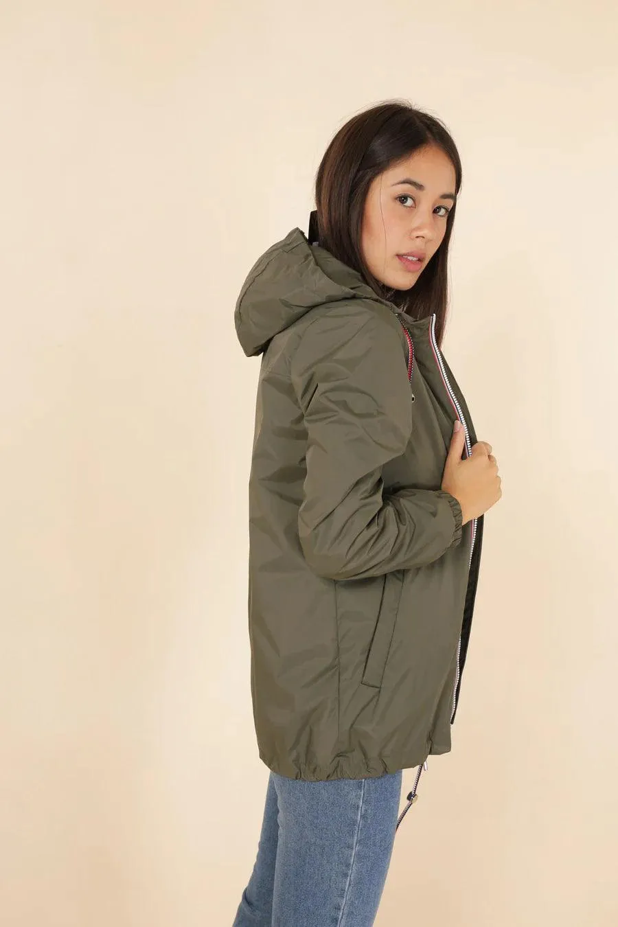 Impermeable mi-long mi-saison Marque Laura Jo couleur Kaki