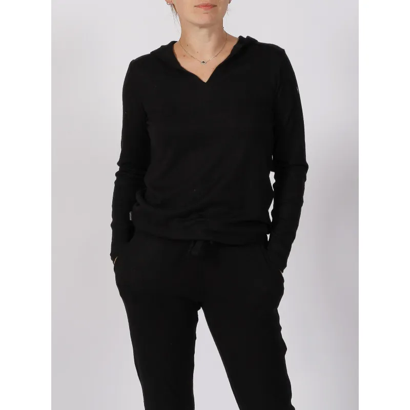 Jogging touch maille slim noir femme - Sunvalley | wimod
