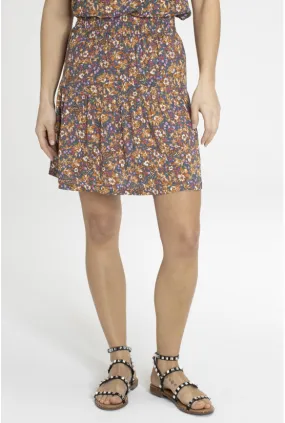 Jupe JESSY Fleurs marron