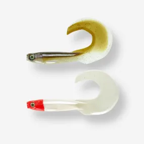 LEURRE SOUPLE PCHE DU SILURE KIT ROGENGRUB 180 SMELT / TETE ROUGE