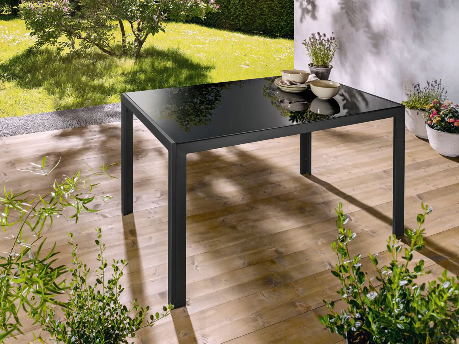 LIVARNO home Set de table de jardin + 6 fauteuils Houston en aluminium, noir