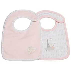 Lot de 2 bavoirs en coton Rose rose - Sauthon