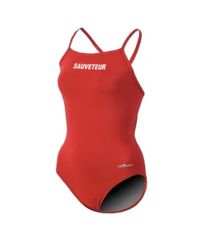Maillot De Bain Femme Flyback ''Sauveteur'' - Rouge