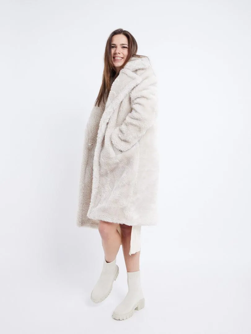 Manteau effet mouton retourné