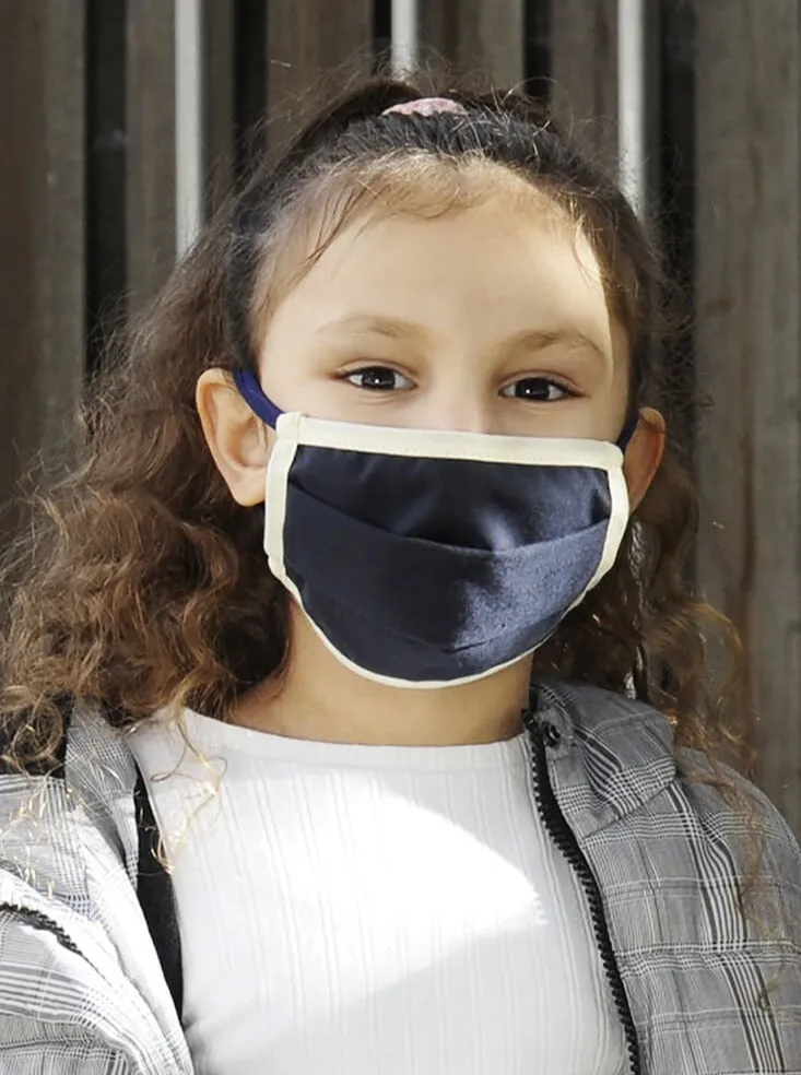 Masques (6-10 ans) x 3 - Marine et Blanc
