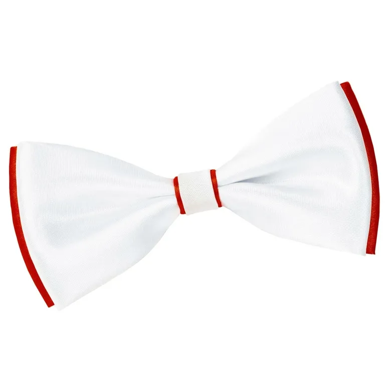 Noeud papillon BeCool Blanc sur Rouge