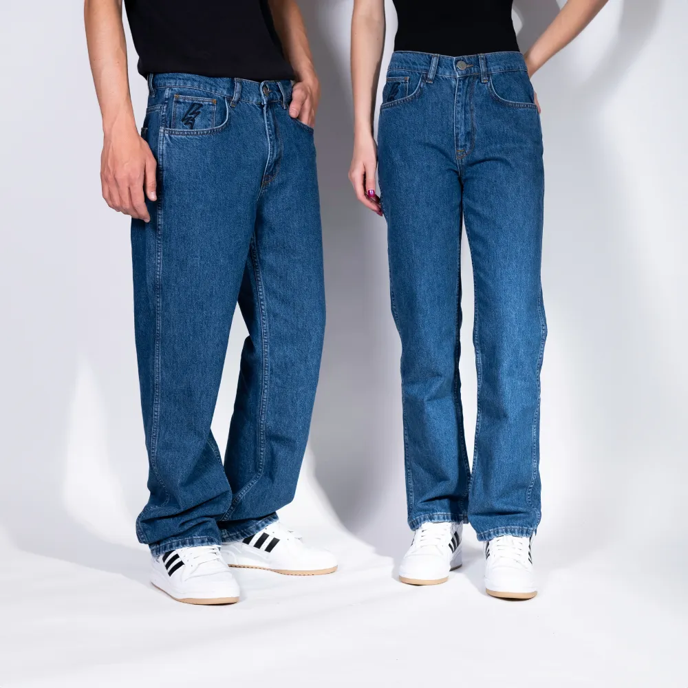 Pantalon de denim ample Charger Bleu foncé
