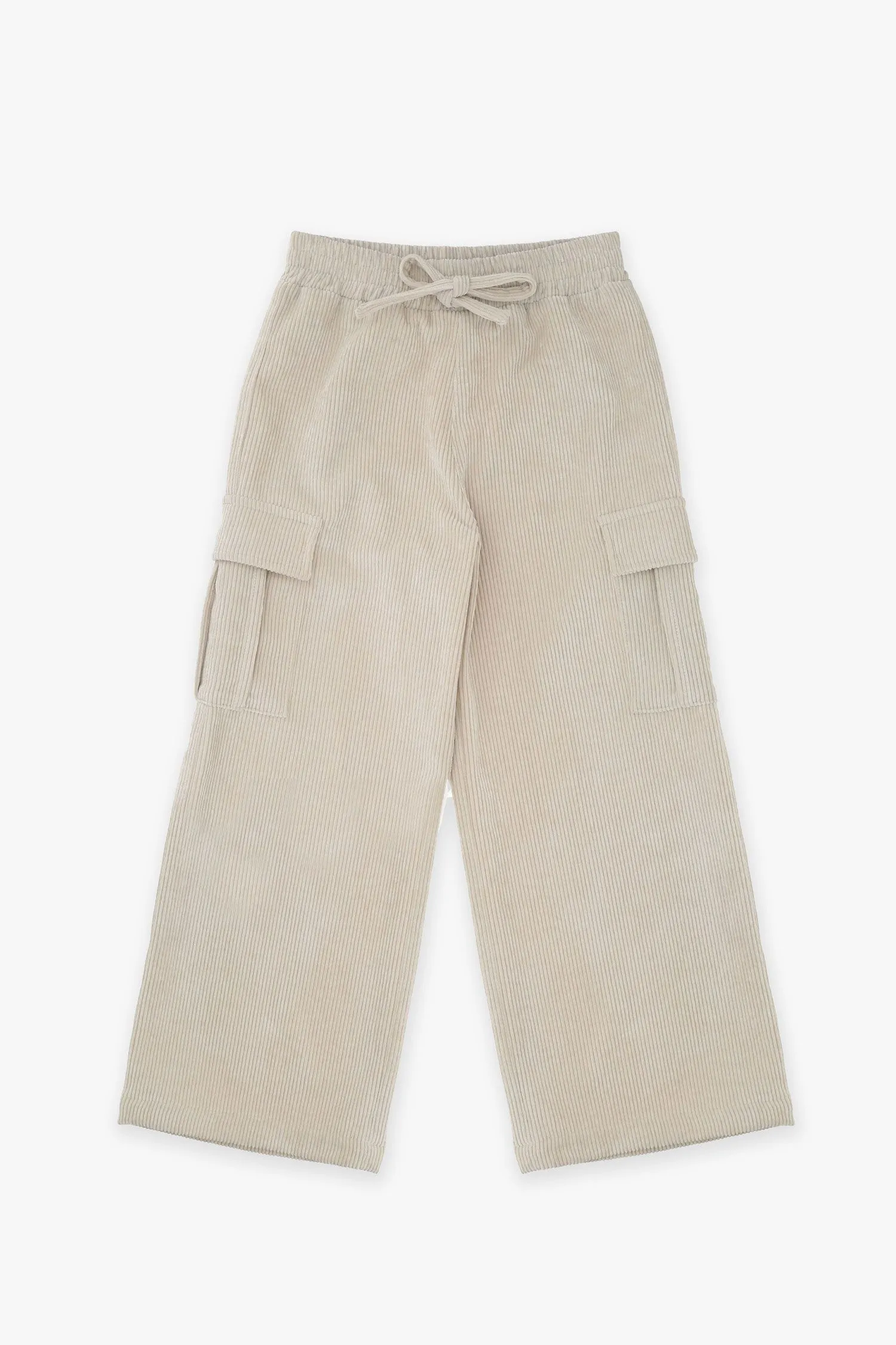 Pantalon droit fillette avec taille élastique et poches