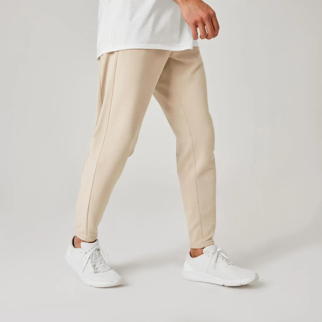 PANTALON JOGGING SLIM BANDES CTES BEIGE