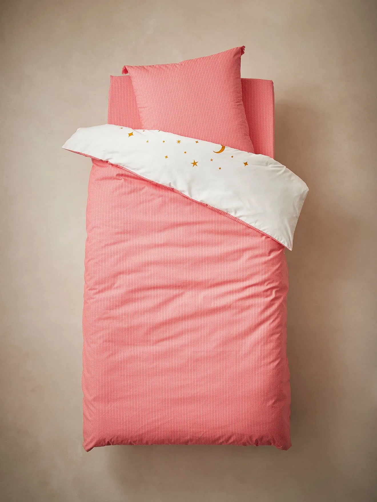 Parure housse de couette + taie d'oreiller enfant EDEN INDIA écru / multicolore - Vertbaudet