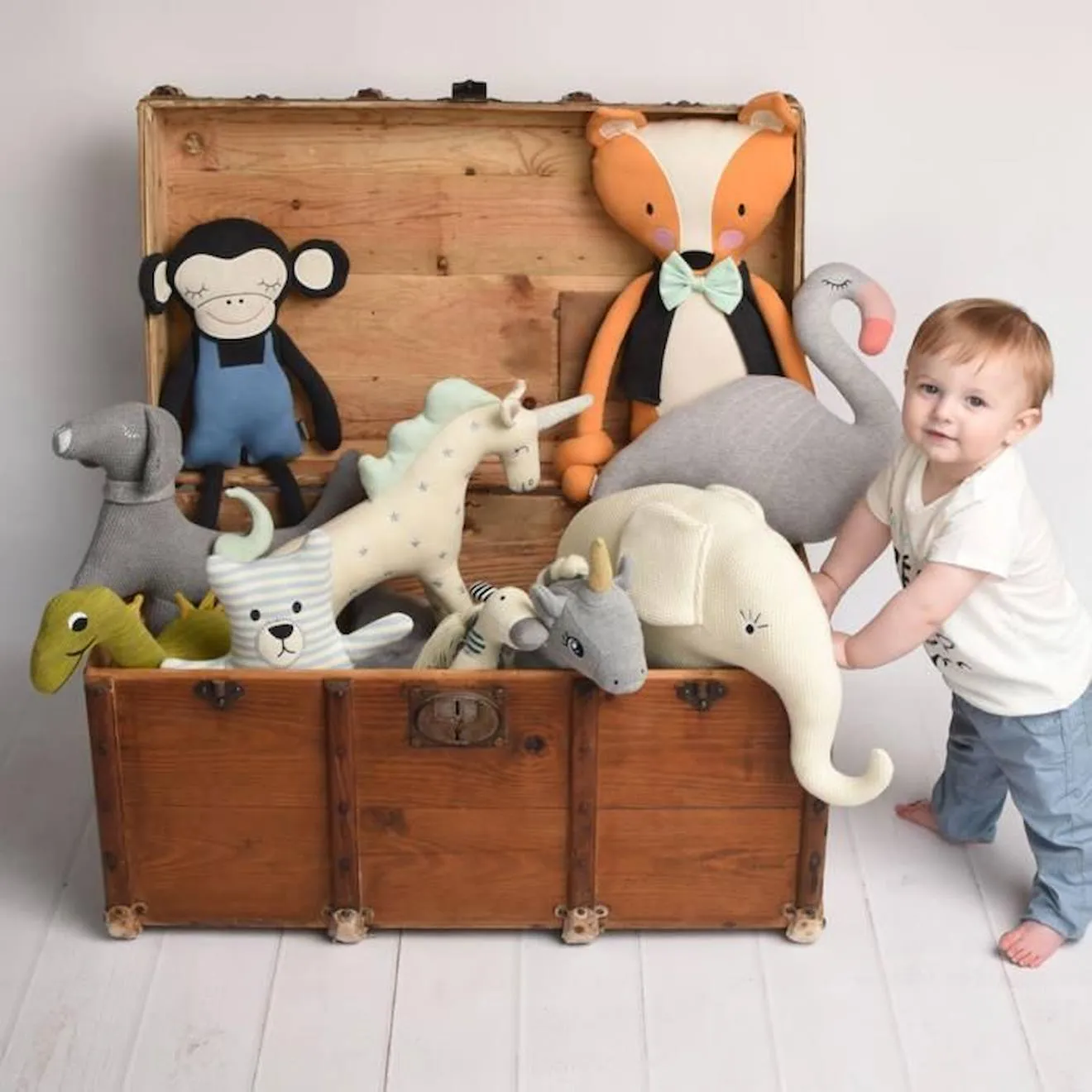 Peluche Chien en tricot - SEVIRA KIDS - Plush - Mixte - Bébé - Gris - 24 cm x 47 cm gris - Sevira Kids