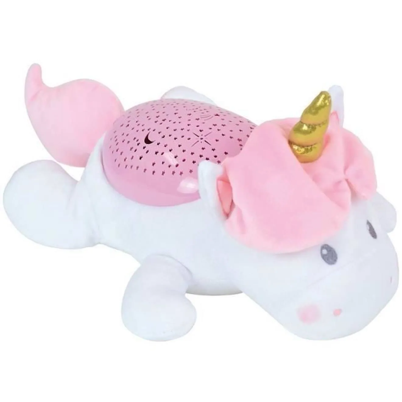 Peluche veilleuse et musicale LICORNE - JEMINI - +/- 39 cm - Rose - Piles - Plush rose - Jemini