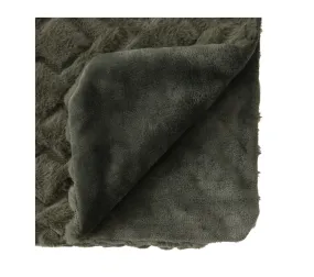Plaid En Flanelle Et Fourrure Vert Kaki 120x160 Cm
