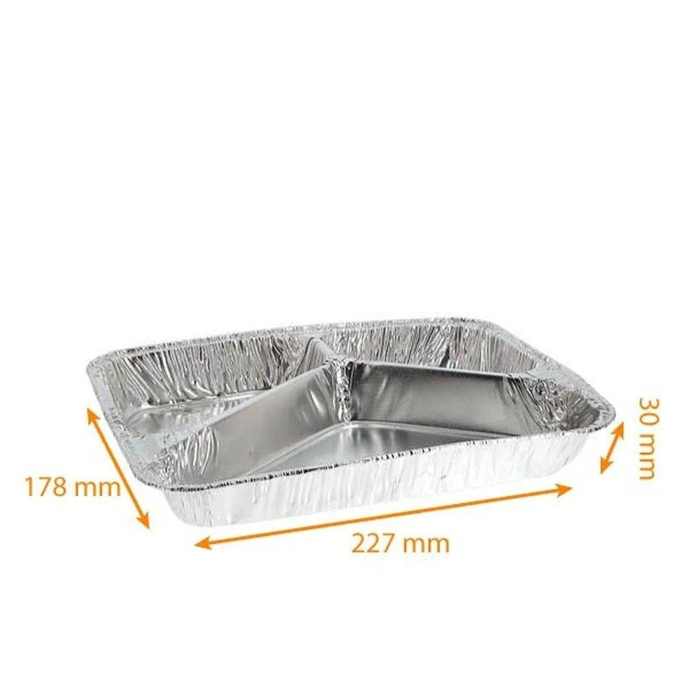 Plats aluminium 3 compartiments 227x178x30mm (pc3) réf.5576 par 100