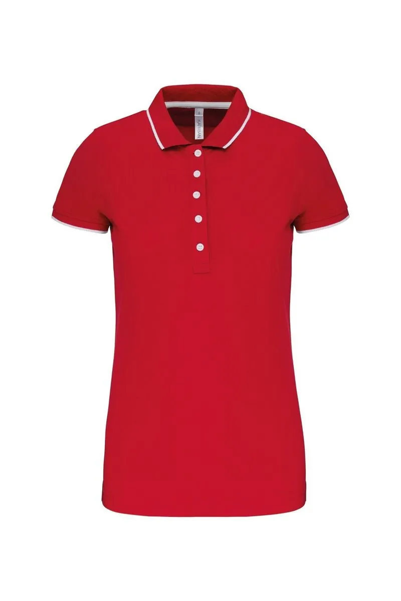 Polo manches courtes - Femme - K252 - rouge - blanc - navy 