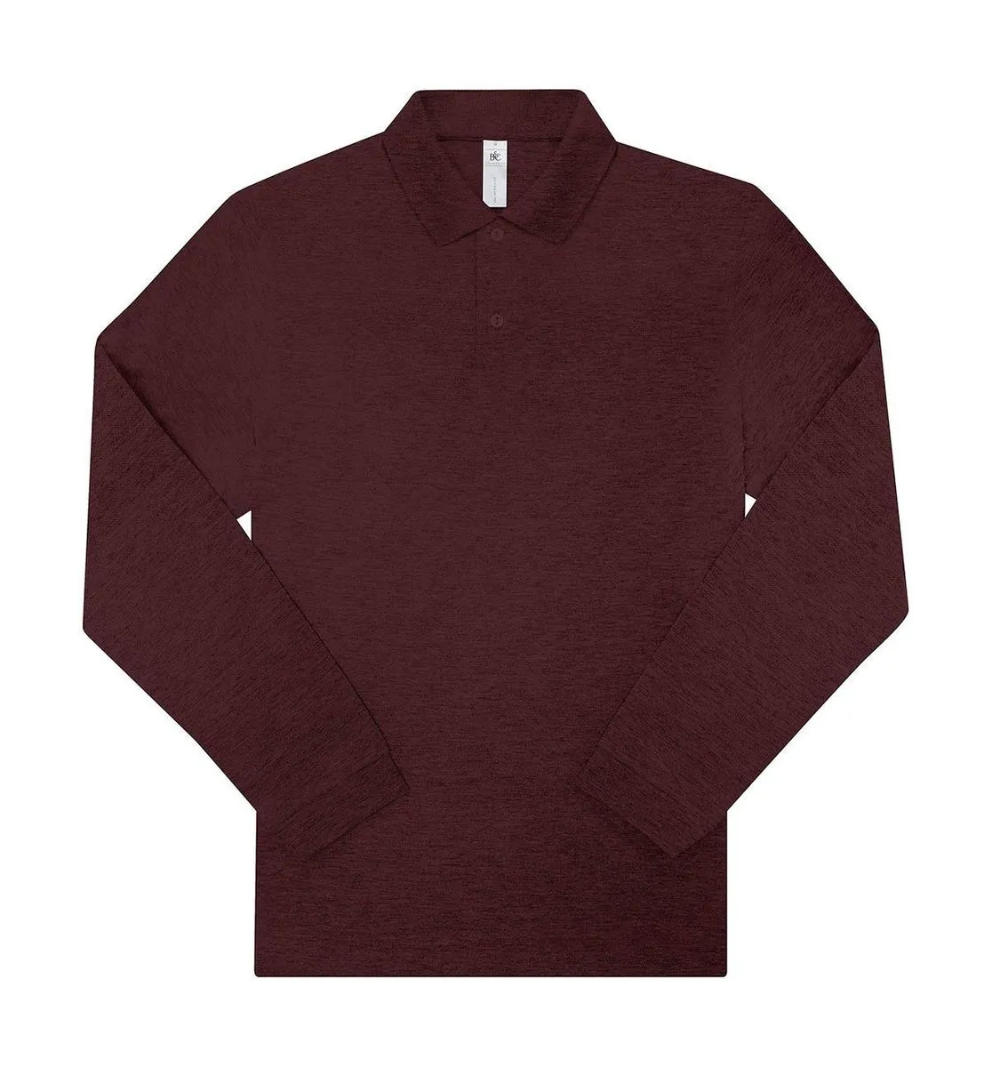 Polo manches longues- Homme - PU427 - rouge bordeaux chiné 