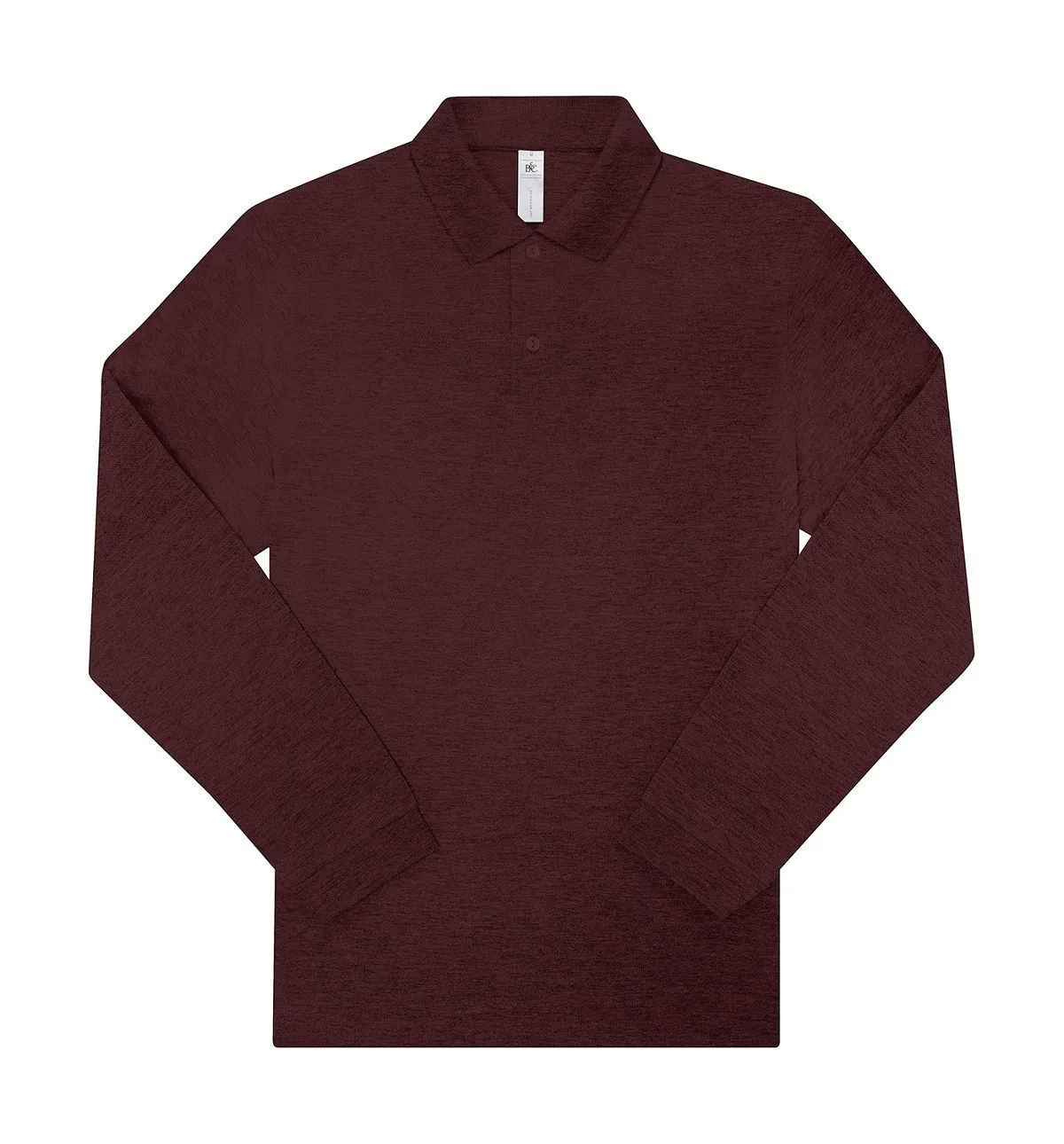 Polo manches longues- Homme - PU427 - rouge bordeaux chiné 