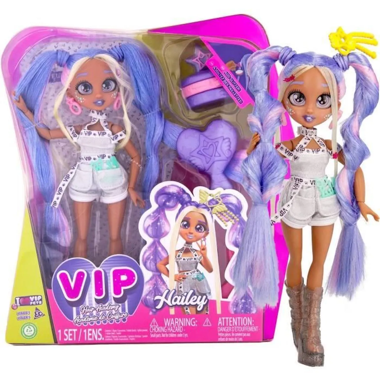 Poupée VIP Pets Hair Academy - Hailey rose - Imc Toys