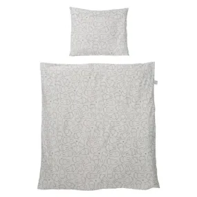 ROBA Parure de lit Bébé "miffy®" - Housse de Couette 80x80 cm + Taie 40x35 cm gris - Roba