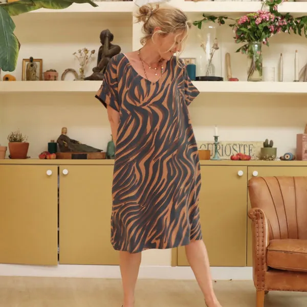 Robe Betty sergé de viscose savane