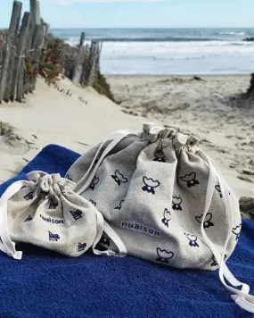 Sac baluchon en tissu brodé