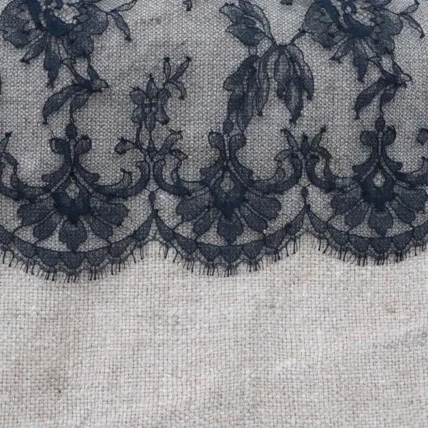 Sac cabas en toile de jute recyclée et dentelle de Calais