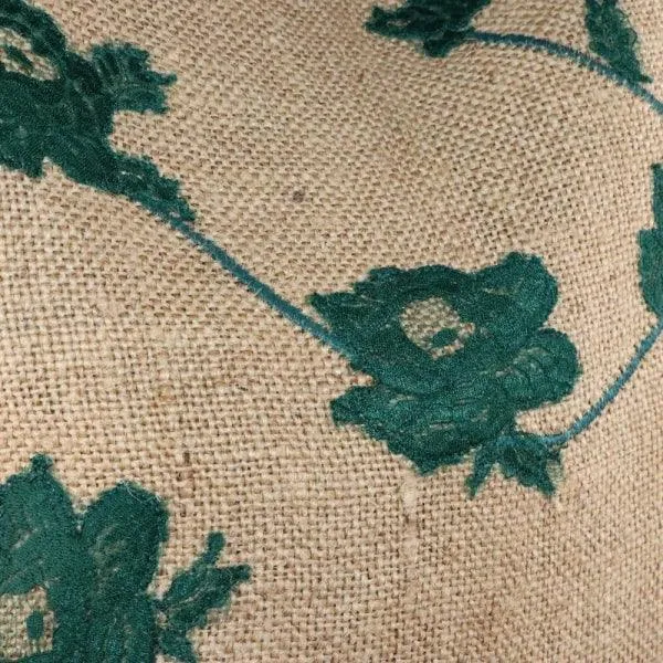 Sac cabas en toile de jute recyclée et dentelle de Calais