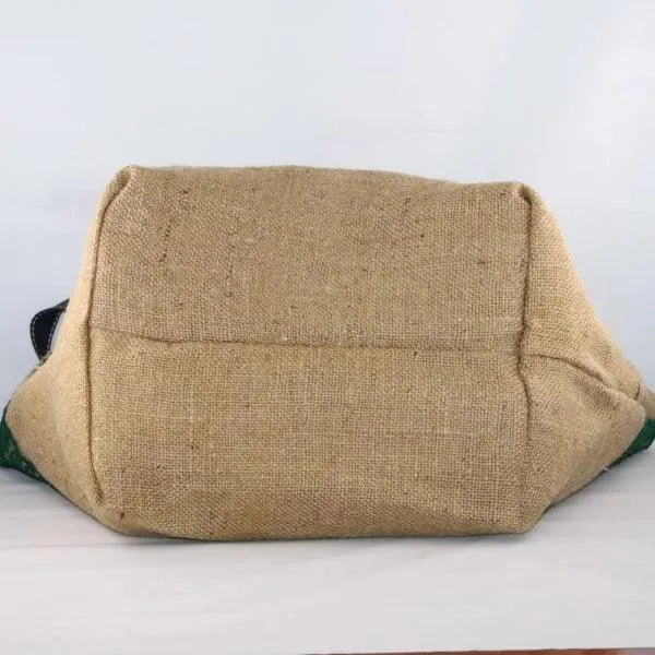 Sac cabas en toile de jute recyclée et dentelle de Calais