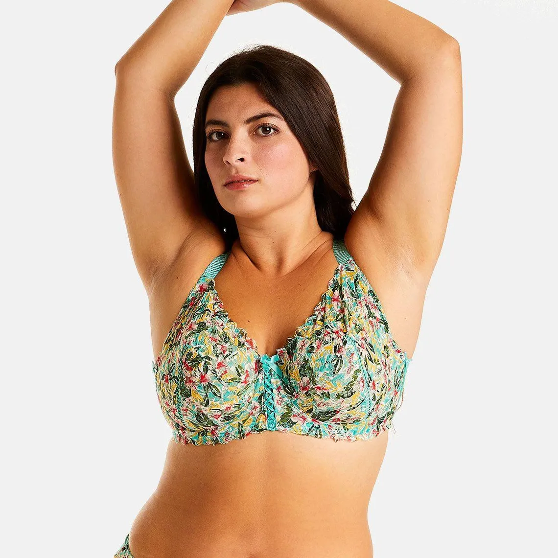 Soutien-gorge à armatures turquoise/jaune Elena bleu | 3 Suisses