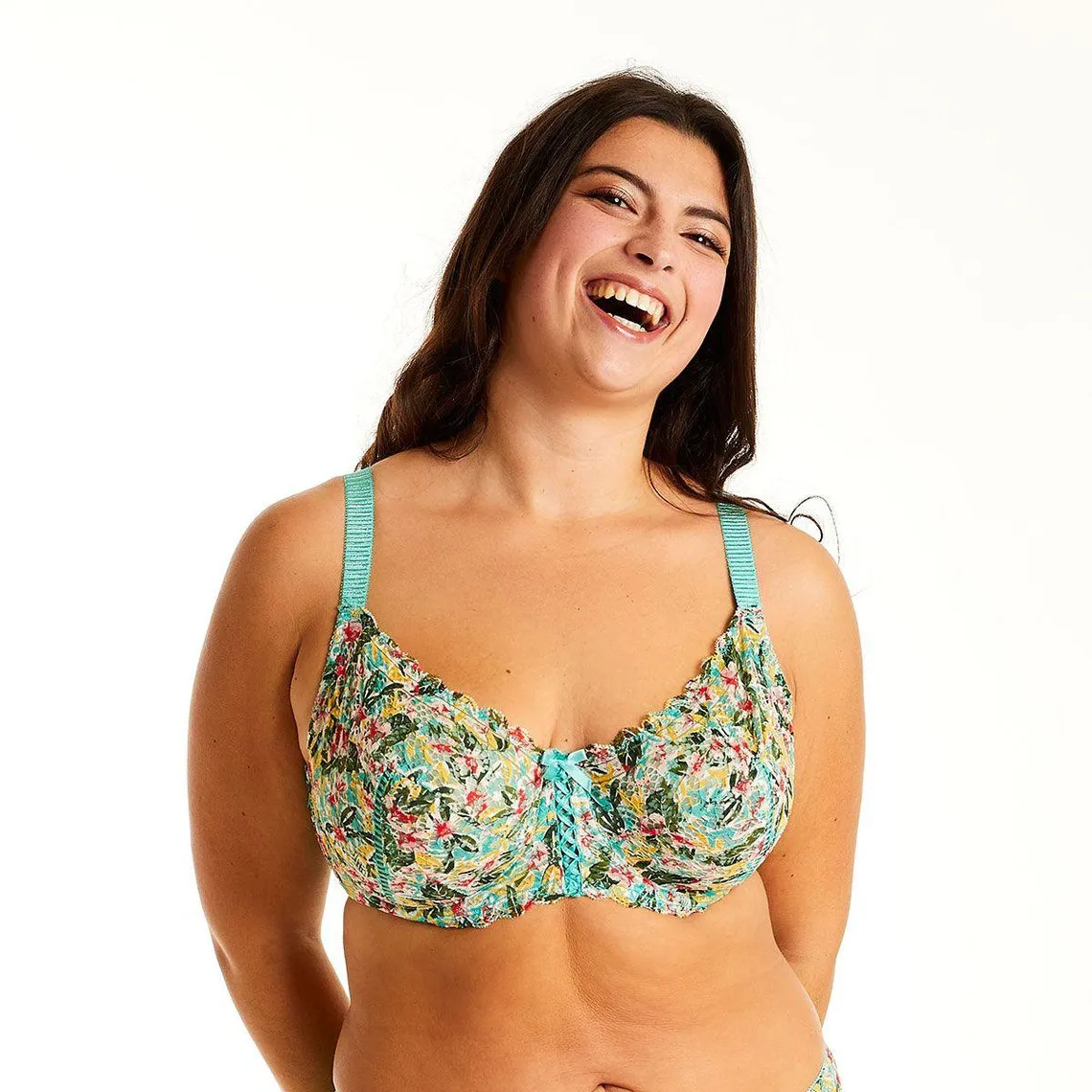 Soutien-gorge à armatures turquoise/jaune Elena bleu | 3 Suisses