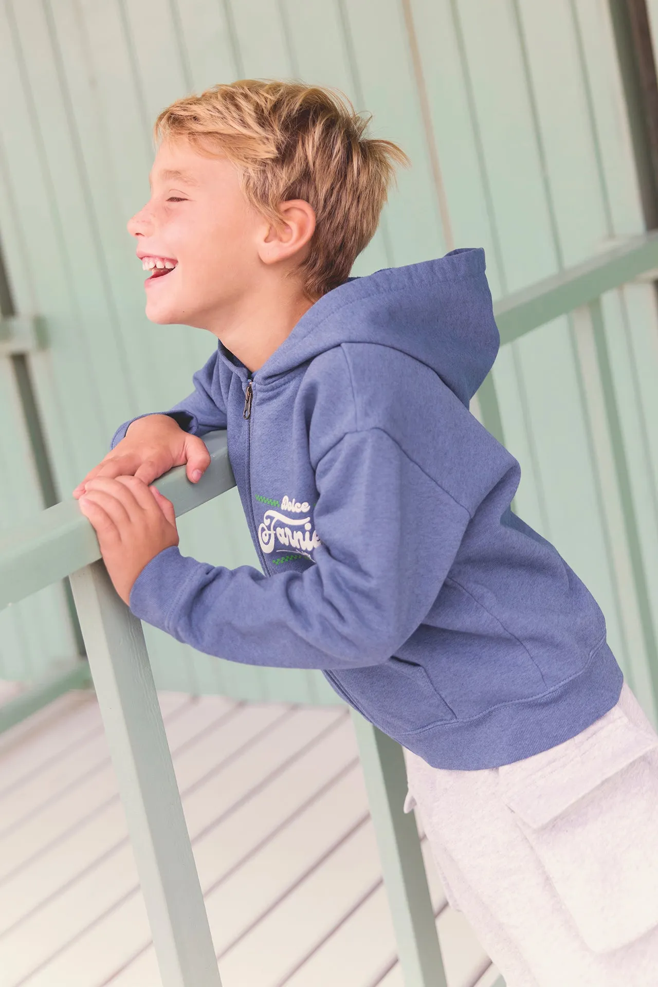 Sweat - Lu bleu méditerannée imprimé "Dolce Farniente"
