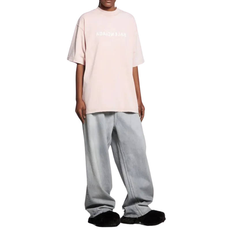 T-shirt manche courte Mirror Coton rose pale