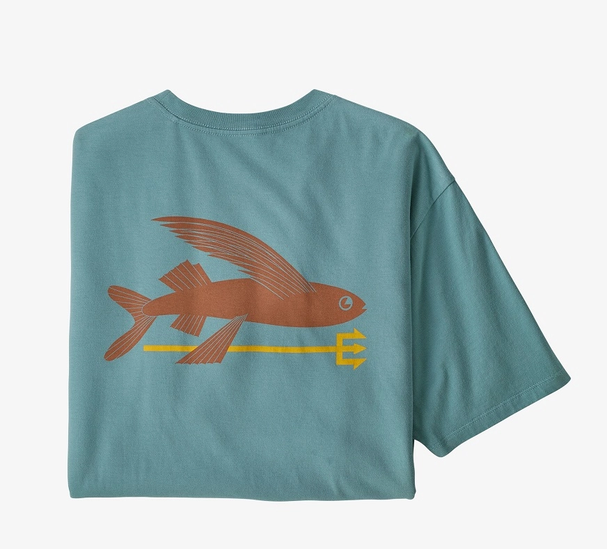 T-Shirt Patagonia Homme Flying Fish Organic Upwell Blue