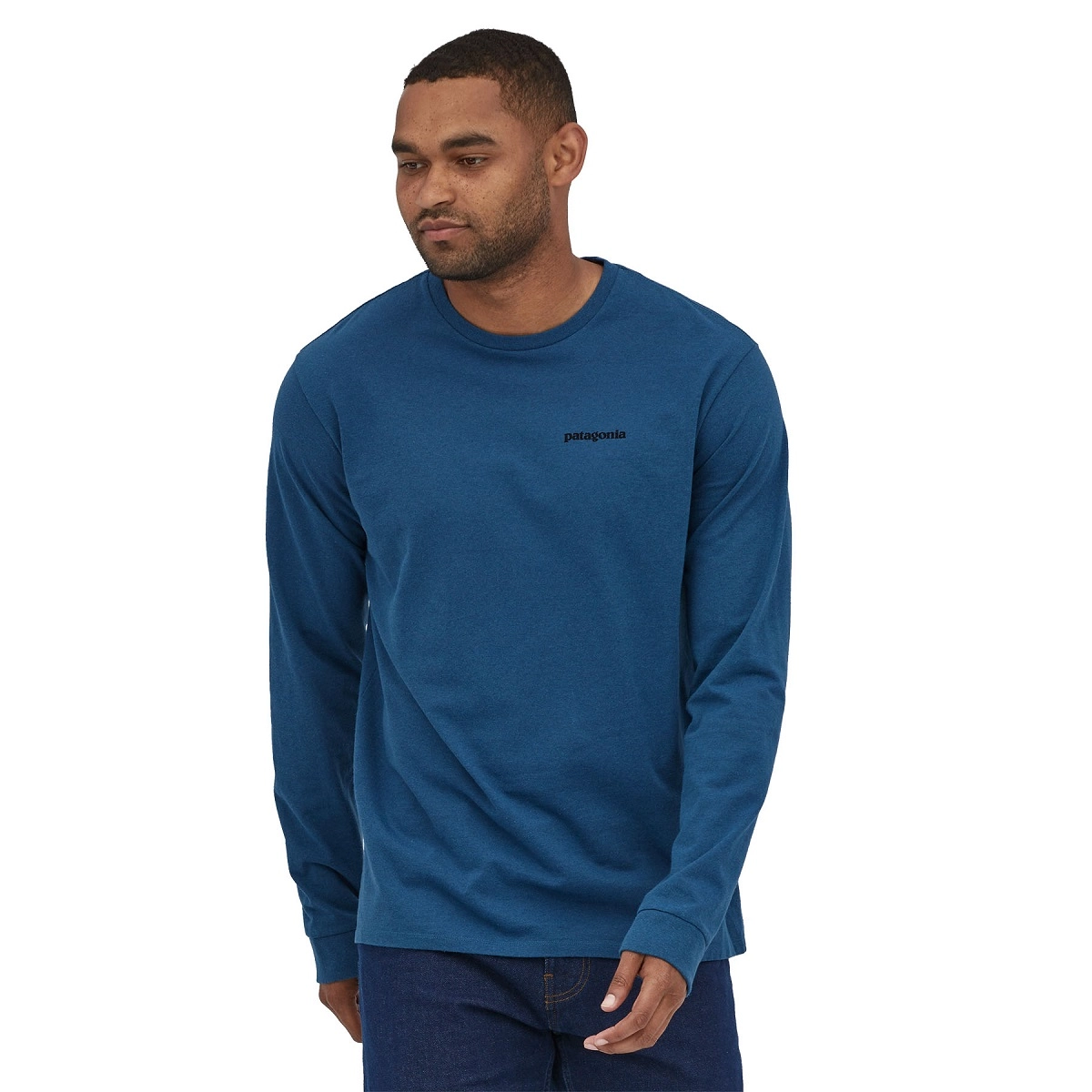 T-Shirt Patagonia Homme L/S P6 Logo Responsibili-Tee Wavy Blue