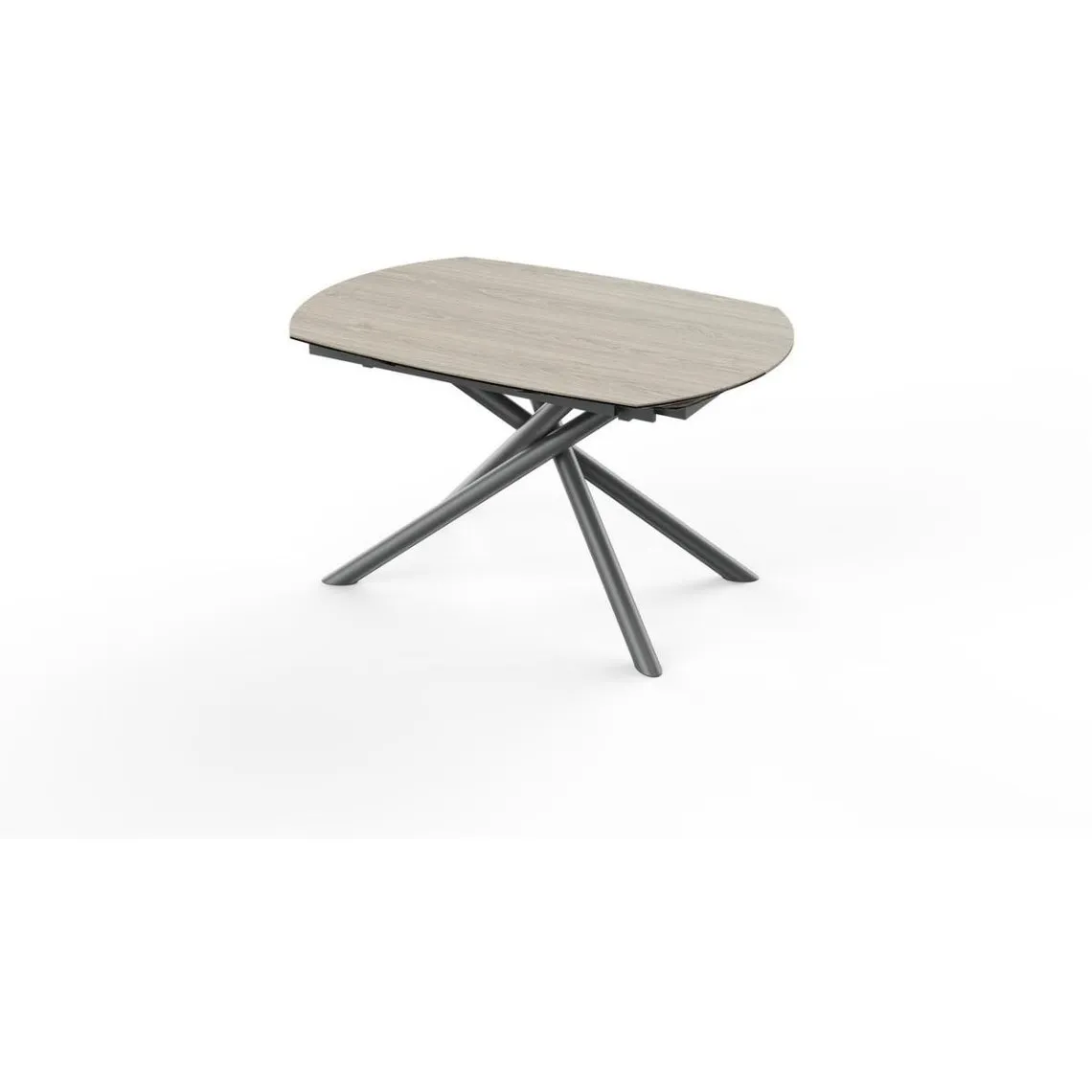 Table de repas ovale pieds en métal BRIGA Marron | 3 Suisses