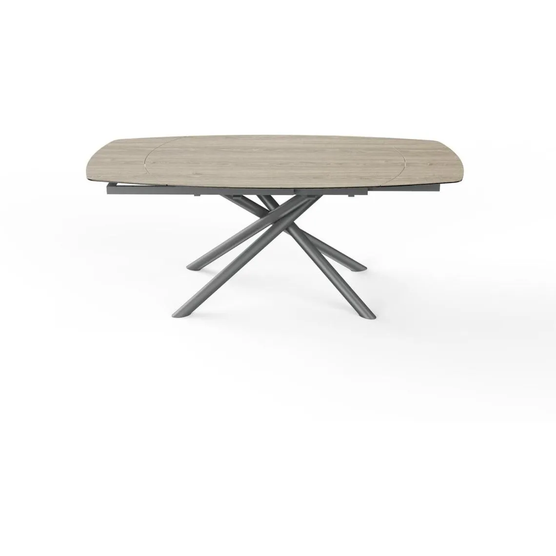 Table de repas ovale pieds en métal BRIGA Marron | 3 Suisses