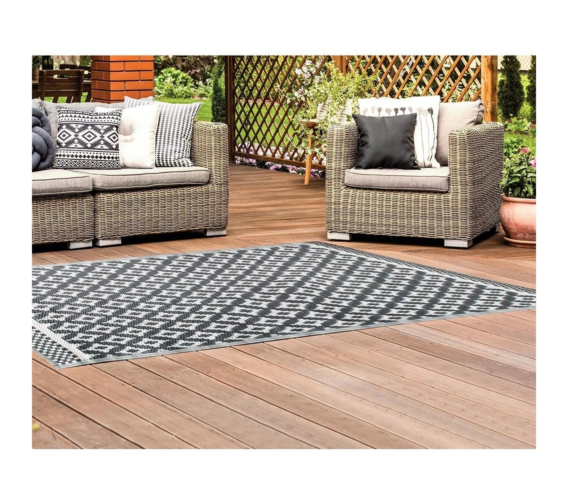 Tapis Intérieur Et Extérieur Polypro 120x180 Gris Foncé